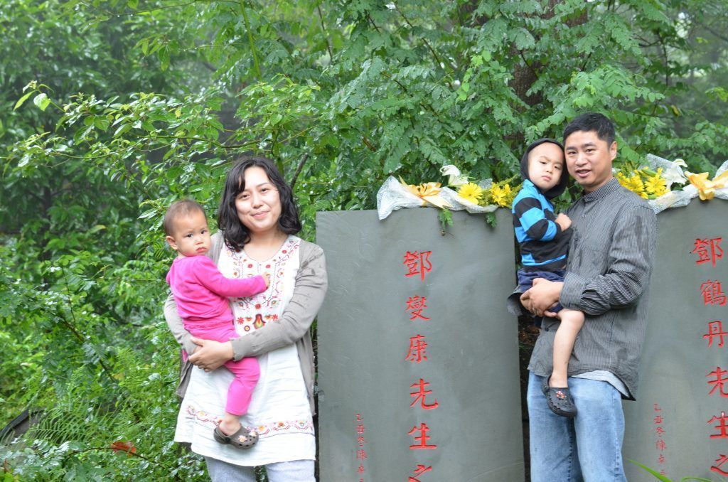 Before my grandfather’s grave. This was the first time my kids visited there and knew some of the legacy of our family.